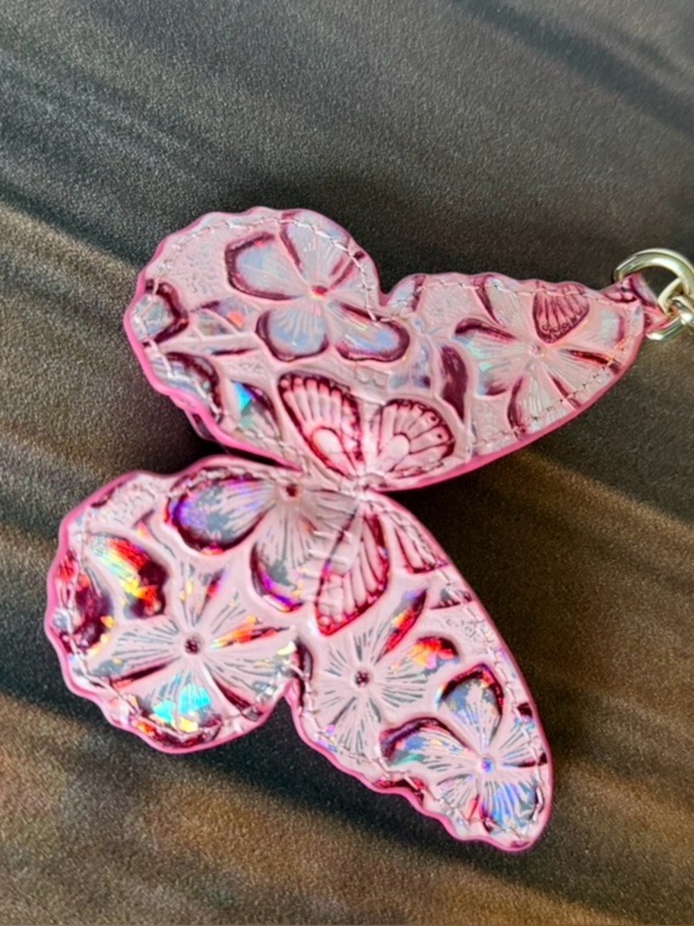 Brahmin Butterfly Fearless Pink Ainsley Logo Charm NWT FIRM - Picture 3 of 7